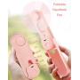 Tragbarer Handheld-Nebel-Ventilator, Kleiner Persönlicher Schreibtischventilator, USB-Wiederaufladbar für Zuhause, Büro, Outdoor von Alpharan (Pink)