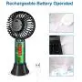 Aluan Super Mini Handheld Ventilator, Kleiner Tragbarer Handventilator mit Entnehmbarer Basis, USB-Akku-betriebener Handventilator mit 3 Geschwindigkeiten für Damen Herren Kinder Indoor Outdoor, Make-up, Reise (Schwarz)