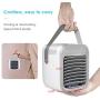 Portable Air Conditioner Fan, Personal Space Mini Evaporative Air Cooler Super Quiet Desk Fan with Handle, Humidifier Misting Fan, 3 Speeds, 7 Colors LED Light for Home, Office, Room