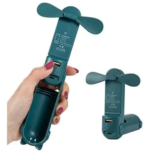 Vent Portátil Miniature, Ventilateur de Poche Réchargeable, avec Batterie Intégrée et Fonction Lampe de poche USB (Vert) Vent Portátil Miniature, Ventilateur de Poche Réchargeable, avec Batterie Intégrée et Fonction Lampe de poche USB (Vert)