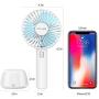 OCUBE Handheld Fan, Mini Hand Held Fan with 7 Color LED Light Base, 2000mAh Battery Operated USB Rechargeable Desk Fan, 3 Speeds Electric Portable Personal Cooling Fan for Home Office Travel (Blue)