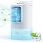 Climatiseur Portátil avec Ventilateur, GREATSSLY Mini Climatiseur Évaporatif Personnel pour Pièce Petite avec 3 Vitesses de Ventilateur, Lumière Nocturne LED 7 Couleurs, Fonction d'Humidificateur pour Chambre, Maison, Bureau Climatiseur Portátil avec Ventilateur, GREATSSLY Mini Climatiseur Évaporatif Personnel pour Pièce Petite avec 3 Vitesses de Ventilateur, Lumière Nocturne LED 7 Couleurs, Fonction d'Humidificateur pour Chambre, Maison, Bureau