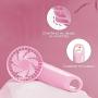 Mini Handheld Fan ,Portable Fan,Speed Adjustable Desk Fan with USB Rechargeable Battery Operated, Cooling Hanging Fan (pink)
