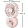 Portable Selfie Mini Handheld Fans, Battery Operated Clip on Mini Desk Fan, Portable Travel Mini Fan with LED Light Can be Clamped on the Mobile Phone to Take Photos