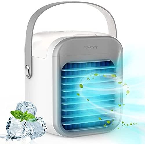 Climatiseur Portable, Refroidisseur Evaporatif Personnel, Mini Refroidisseur Personnel Silencieux Sans Fil avec Poignée, 3 Vitesse, 7 Couleurs, Idéal pour Chambre, Bureau, Dortoir, Voiture, Camping Climatiseur Portable, Refroidisseur Evaporatif Personnel, Mini Refroidisseur Personnel Silencieux Sans Fil avec Poignée, 3 Vitesse, 7 Couleurs, Idéal pour Chambre, Bureau, Dortoir, Voiture, Camping