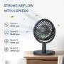 Mini-Schreibtischventilator, USB-betriebener Schreibtischventilator mit 4 Geschwindigkeiten, klein aber leistungsstark, leise, 310° Einstellung, tragbarer persönlicher Luftzirkulator für Schreibtisch/Büro/Schlafzimmer (Schwarz)