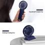 VHENJOY Personal Fan, 2 in 1 Handheld and Desktop Fan, Two sets of fan blades Portable Fan, 4 Speeds Airflow Mini Fan with Rechargeable Batteries, 4-12 Hours Working Time for Home Office Travel（Blue）
