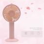 USB Mini Handheld Fan Portable, XUNMEJ Hand Held Personal Small Fan Rechargeable 2000mAh Battery Operated Powered Cooling Desktop Fan with Fan Base 3 Modes for Home Travel Disney Dry Eyelash, Pink