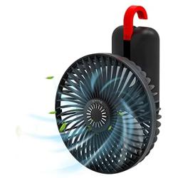 Portable Fan, 10000 mAh Desk Fan 3 Speeds Handheld USB Mini Fan KOXXBASS Rechargeable Low Noise Personal Fan with Hook LED Lantern for Sport Office Home Outdoor Camping Travel