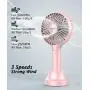 Handheld USB-Ladung Mini Tragbarer Ventilator für Damen & Mädchen – 3-Stufen-Übertragbarer Schreibtischventilator mit Basis, 8-12 Stunden Laufzeit