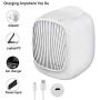 Portable Air Conditioner AC Fan, Personal Air Cooler Fan, 3 Speeds USB Air Conditioning Fan, Evaporative Rapid Air Cooling, Tiny Swamp Cooler for Home Office Room Desktop Camping(White)