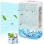 Portable Air Cooler, Personal Desktop Mini Air Conditioning Fan with 7-color LDE night light, Evaporative Cooler Air Humidifier, for Office Bedroom.