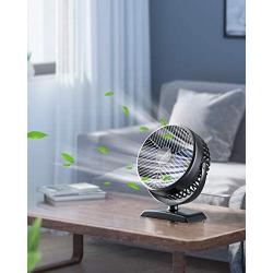 Gaiatop USB Desk Fan, Small but Powerful, Portable Quiet 3 Speeds Wind Desktop Personal Fan, Dual 360° Adjustment Mini Fan for Better Cooling Home Bedroom Office Car Outdoor(Black Blue)