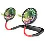 Maxesla Portable Fan, Mini Neck Fan, Handsfree Small Fan 360°Rotation, USB Fan Rechargeable Cooling Fan, Personal Fan with Dual Wind Head 3 Speeds LED Light for Home Traveling Sport Outdoor, Black