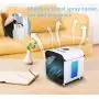 Personal Evaporative mini Cooler Portable mini Conditioner 3in1,with 3 Speeds and 7 Colors LED Night Light for Office Household Outdoor
