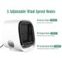 Personal Air Cooler, Portable Air Conditioner Fan USB Desk Fan with 3 Speeds for Office, Air Cooler for Home & Travel, USB Charging, Super Quiet