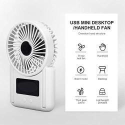 Battery Operated Fan, Small Table Fan with Strong Airflow Quiet Operation Portable Fan Speed Adjustable Head 360°Rotatable Mini Personal Fan for Home Office Bedroom Table and Desktop 4 Inch (4000mAh-White)