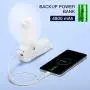 JISULIFE Handheld-Ventilator mit 4800 mAh Powerbank – Max. 46 Stunden Laufzeit, Tragbarer, Faltbarer, Akkubetriebener oder USB-betriebener Mini-Ventilator, 3 Geschwindigkeiten, Erhöhter Luftstrom, wiederaufladbar, leise – Weiß