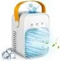 Persönliche Luftkühler, AC-200A USB Luftklimagerät mit 3 Geschwindigkeiten, Mini Luftklimagerät Schreibtischventilator mit Griff für kleines Zimmer/Büro/Dorm/Schlafzimmer