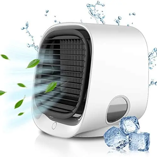 Air Cooler, Evaporative Air Cooler& Portable Air Conditioner/Humidifier, 2020 Mini Air Conditioner Noiselessness with USB Charge, 3 Adjustable Speeds with LED Lighting for Room Home Office Air Cooler, Evaporative Air Cooler& Portable Air Conditioner/Humidifier, 2020 Mini Air Conditioner Noiselessness with USB Charge, 3 Adjustable Speeds with LED Lighting for Room Home Office