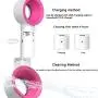 Fantexy Tragbarer USB-Aufladbarer Mini-Ventilator, Augenbrauen-Ventilator-Trockner, Blattenloser Handheld-Ventilator für Augenbrauenverlängerungen, Kleiner Luftbläser-Ventilator für Augenbrauenverlängerungen (Weiß)