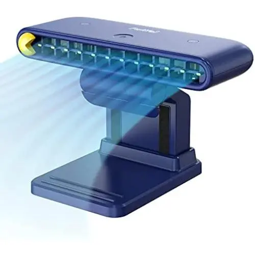 Palafel Tragbarer Mini-Schreibtischventilator, Touch-Bedienung, Leiser Kühl- und Luftzirkulationsventilator für Monitor, Clip-on-Ventilator für Büro, 2400mAh wiederaufladbarer USB-betriebener Mini-Ventilator für Zuhause & Outdoor
