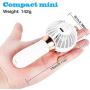 Mini Fan, USB Small Personal Fan, Handheld Fan with Scent, Battery Powered 5 inch Portable Fan. Suitable for Home Outdoor Queue (White)