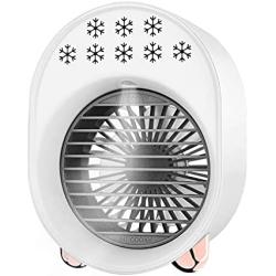 Portable Air Conditioner Fan, Small Desktop Air Cooler Fan, USB Powered Portable Personal Air Cooler, 3 speed with night light,suitable for Home Office Bedroom (WHITE)