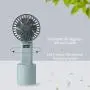 QEEK Persönlicher Mini-Ventilator, Tragbarer Handheld-Ventilator mit 4000 mAh Akku, LCD Digitalanzeige mit 5 Geschwindigkeitsstufen, Schwingungsfunktion, Ladestation für Büro, Zuhause, Outdoor und Reisen (Grün)