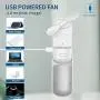 Sdeter Mini Handfächer, 2-in-1 Tragbarer USB-Akku-Handfächer, Kleine Taschenfächer, mit 6-20 Stunden Arbeitszeit und Powerbank-Funktion, sowie Taschenlampe – Weiß
