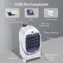 Mini Luftkühler Ventilator – Tragbare Klimageräte mit Kühl- und Duftfunktion, 3 Windstufen, USB-betriebener persönlicher Schreibtischventilator für Zuhause, Büro, Schlafzimmer, Camping und Auto