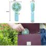 portable fan, handheld mini fan rechargeable, 3 adjustable speed portable mister for outdoors, Personal fan of exquisite fashion for travel, outdoor hiking (blue)