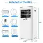 LUKO 3-in-1 Tragbarer Luftkühler, Luftentfeuchter, Ventilator, 8.000 BTU, AC Luftkühler für Räume bis 200 qm, für Schlafzimmer, Büro, Wohnzimmer, Garage, Weiß