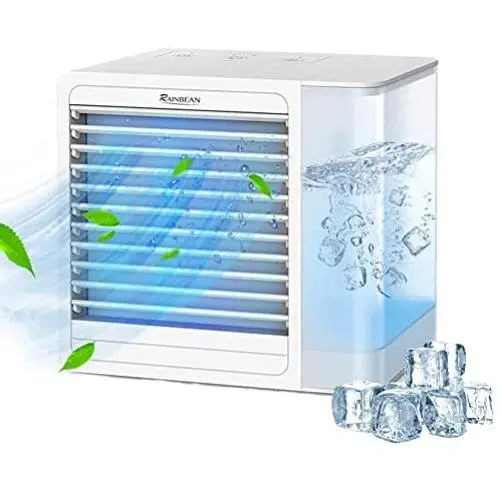 Ventilateur Portatif avec Humidificateur, 3 en 1, Mini Refroidisseur d'Air Personnel pour Bureau, avec 2 Vitesses et Lumière LED, Mini Purificateur d'Air pour Maison/Bureau Ventilateur Portatif avec Humidificateur, 3 en 1, Mini Refroidisseur d'Air Personnel pour Bureau, avec 2 Vitesses et Lumière LED, Mini Purificateur d'Air pour Maison/Bureau