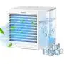 Ventilateur Portatif avec Humidificateur, 3 en 1, Mini Refroidisseur d'Air Personnel pour Bureau, avec 2 Vitesses et Lumière LED, Mini Purificateur d'Air pour Maison/Bureau Ventilateur Portatif avec Humidificateur, 3 en 1, Mini Refroidisseur d'Air Personnel pour Bureau, avec 2 Vitesses et Lumière LED, Mini Purificateur d'Air pour Maison/Bureau