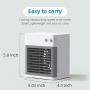 Portable Air Conditioner, Quiet USB Air Cooler with 3-Speed, Rechargeable Mini Air Conditioner with LED Light, Desktop Water Cooling Fan for Small Room/Office/Dorm/Bedroom