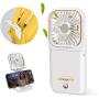 4-IN-1 Portable Neck Fan & Folding Electric Fan & 3000mAh power bank & Phone Stand, Mini Personal Handheld Fan , Small Desk Fan with USB Rechargeable Battery Operated, for Travel Office