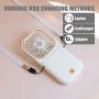 Mini USB Rechargeable Portable Necklace Fan with Function 3 Speeds Wind Adjustable, Desk Fan with Cell Phone Stand for Women Girls Office Outdoor Travel