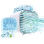 True Portable Air Conditioner Fan, Zttopo Personal Rechargeable Evaporative Air Cooler with Two Crystal Ice Box, Blue Night Light, 3 Speeds Desk Fan Mini Air Cooler for Small Room Bedroom Home Office