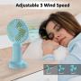 portable fan, handheld mini fan rechargeable, 3 adjustable speed portable mister for outdoors, Personal fan of exquisite fashion for travel, outdoor hiking (blue)