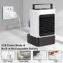 Climatiseur Portable OVPPH, Mini Ventilateur Rafraîchissant Évaporatif de Bureau, Ventilateur Rafraîchissant Humidificateur Brume avec 3 Vitesses pour Maison, Chambre, Bureau, Blanc