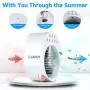 Refroidisseur d'air personnel Mini refroidisseur d'air avec humidificateur et purificateur 3 vitesses réglables avec lumière LED, refroidisseur évaporatif USB avec réservoir d'eau pour petite pièce/bureau/dortoir/chambre. Refroidisseur d'air personnel Mini refroidisseur d'air avec humidificateur et purificateur 3 vitesses réglables avec lumière LED, refroidisseur évaporatif USB avec réservoir d'eau pour petite pièce/bureau/dortoir/chambre.