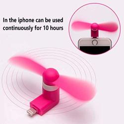 Cell Phone Fan, Portable Rotating Cooling Iphone Fan，Mini Fan for iPhone/iPad Mobile phone Fan Summer Accessories