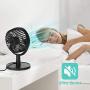 Mini Desk Fan, USB Operated Fan with 4 Speeds, Strong Airflow, Ultra Quiet Operation, 310° Adjustment, Portable Personal Fan for Home Office Desktop (Black)