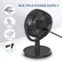 Mini Desk Fan, USB Powered Desktop Fan with 4 Speeds, Small but Powerful Strong Airflow Work Quiet, 310° Adjustment, Portable Personal Air Circulator Fan for DesktopTable Office Bedroom (Black)
