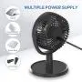 Mini-Schreibtischventilator, USB-betriebener Schreibtischventilator mit 4 Geschwindigkeiten, klein aber leistungsstark, leise, 310° Einstellung, tragbarer persönlicher Luftzirkulator für Schreibtisch/Büro/Schlafzimmer (Schwarz)