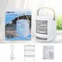 Portable Air Conditioner Fan,7.4 Inch Rechargeable USB Portable Mini Cooling Fan, Personal Evaporative Air Conditioner Fan with 7 Colors LED Light,3 Speeds Air Humidifier Fan for Room Home Office
