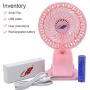 QUZOC Portable Hand Held Small Clip-On USB Fan for Stroller/Outdoor/Desk, Quiet and Strong 3-Speed Adjust Mini USB Powered Fans with Rechargeable Battery(blue)