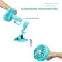 QUZOC Portable Hand Held Small Clip-On USB Fan for Stroller/Outdoor/Desk, Quiet and Strong 3-Speed Adjust Mini USB Powered Fans with Rechargeable Battery(blue) QUZOC Portable Hand Held Small Clip-On USB Fan for Stroller/Outdoor/Desk, Quiet and Strong 3-Speed Adjust Mini USB Powered Fans with Rechargeable Battery(blue)