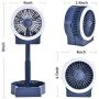 Handheld Mini Fan Battery Operated Small Personal Portable Fan With 2 Brightness LED light,3 Speed Rechargeable USB Desk Fan，Electric Adjustable Small Fan for Home Office Indoor Outdoor Travelling